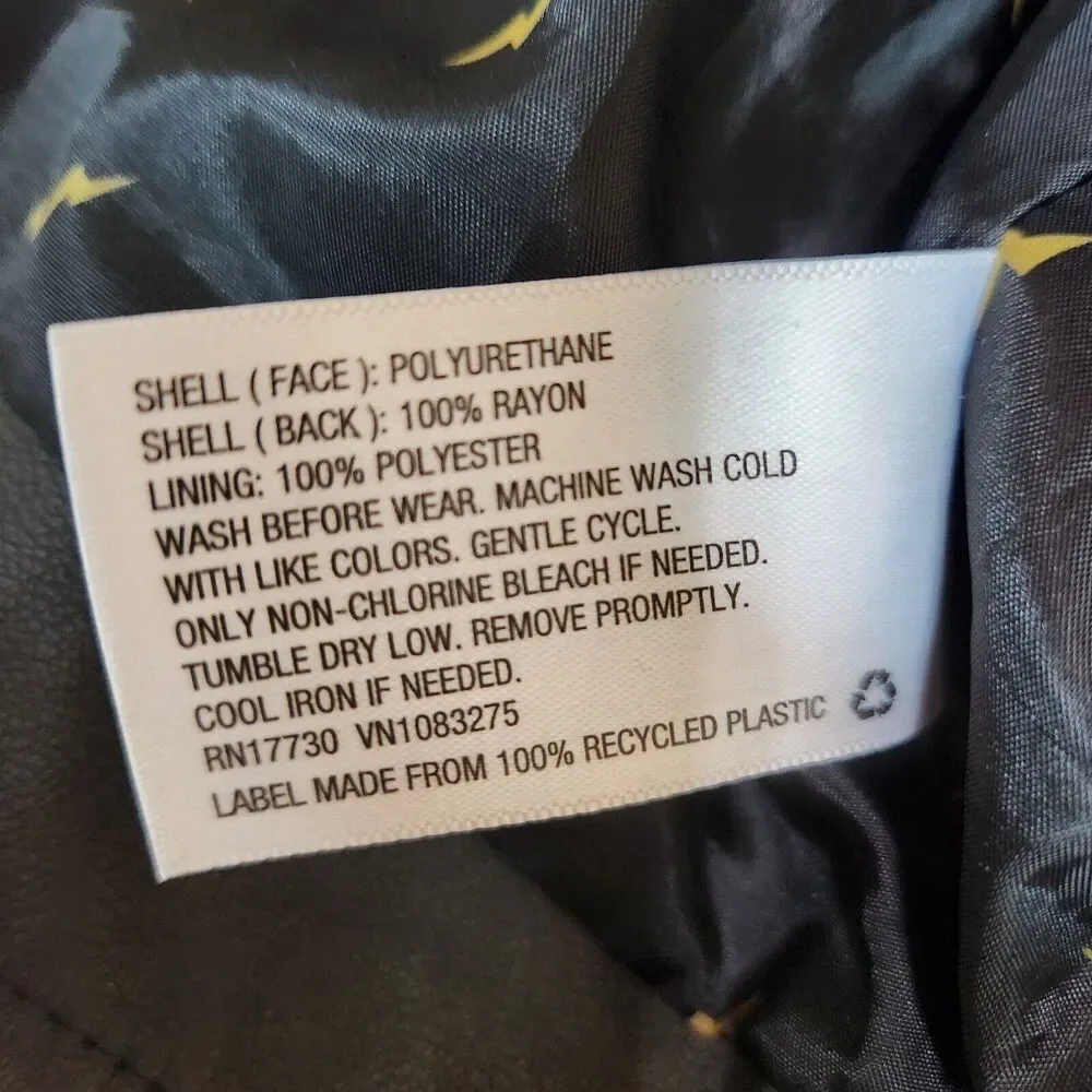 Genuine Kids by OshKosh‎ black Faux Leather Lined biker Jacket 12 months